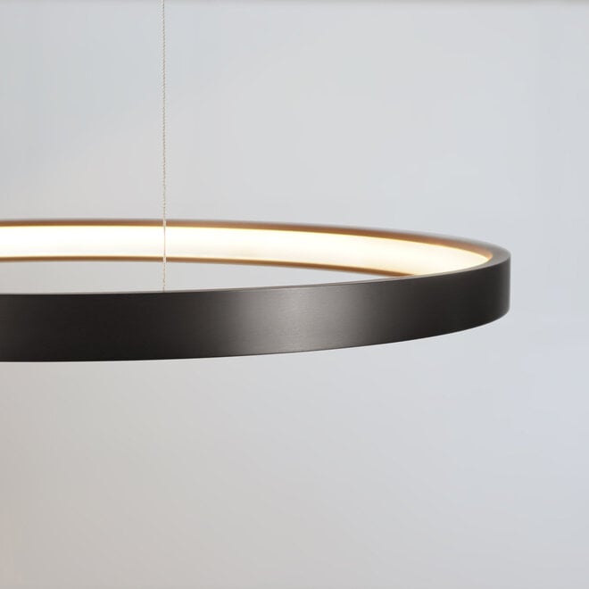 HALO LED suspended ring light - Brushed black