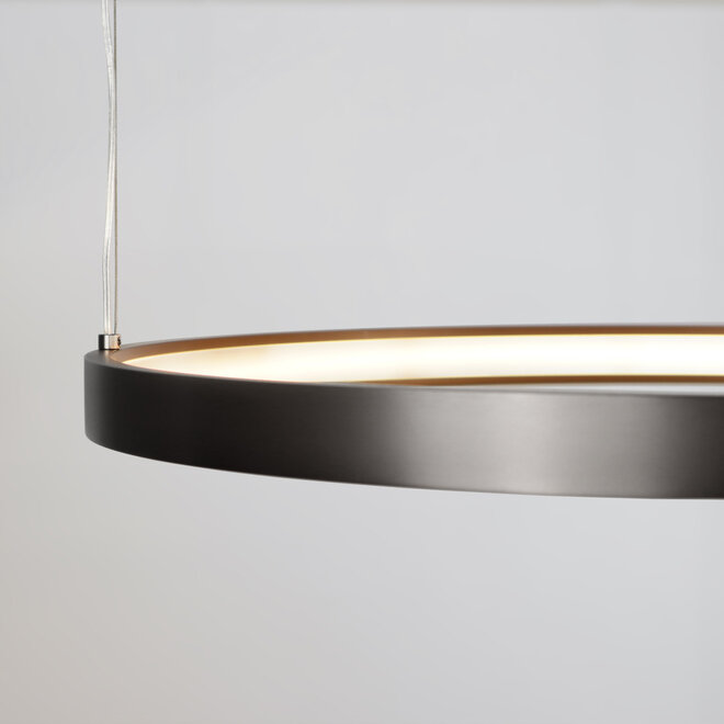 HALO LED suspended ring light - Brushed black