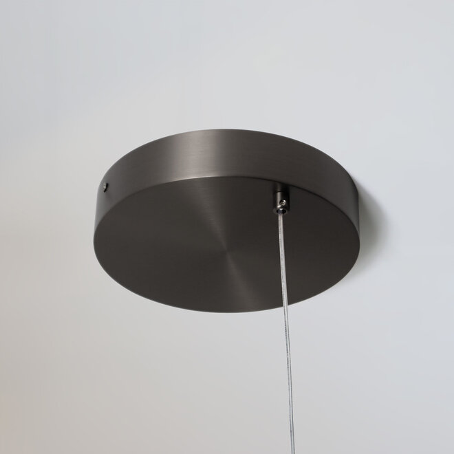 HALO LED suspended ring light - Brushed black