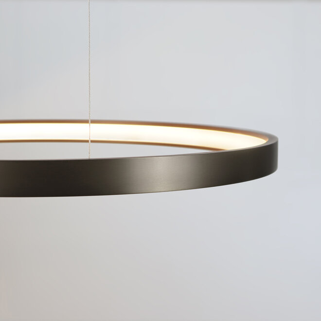 HALO LED suspended ring light - Brushed champagne