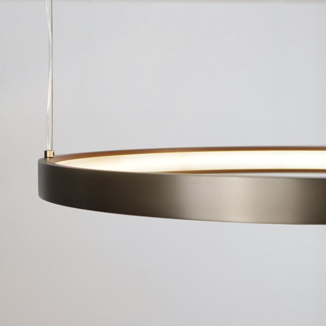 HALO LED suspended ring light - Brushed champagne