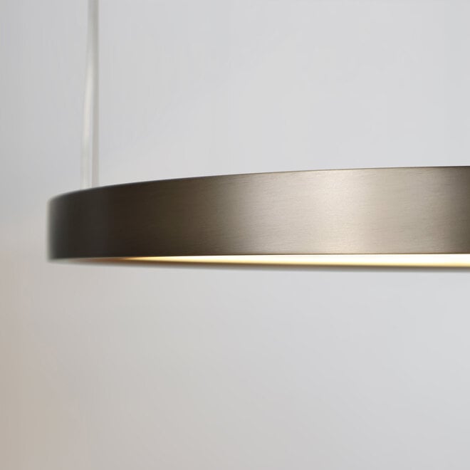 HALO LED suspended ring light - Brushed champagne