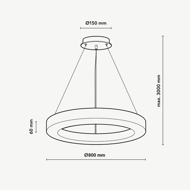 HALO 800 LED ring hanglamp – Albast natuursteen