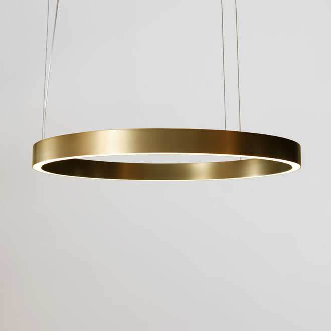 HALO Up-Down Slim LED suspended ring light - Brushed gold