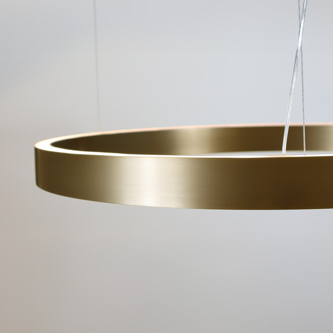 HALO Up-Down Slim LED suspended ring light - Brushed gold