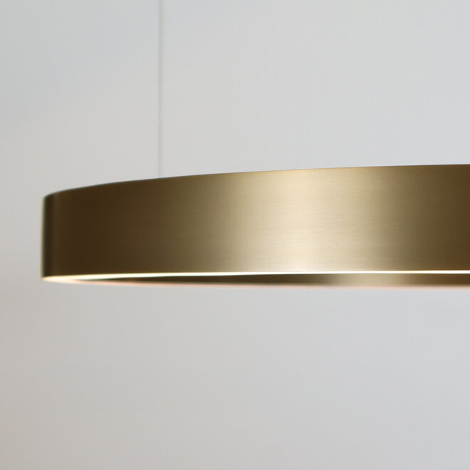 HALO Up-Down Slim LED suspended ring light - Brushed gold