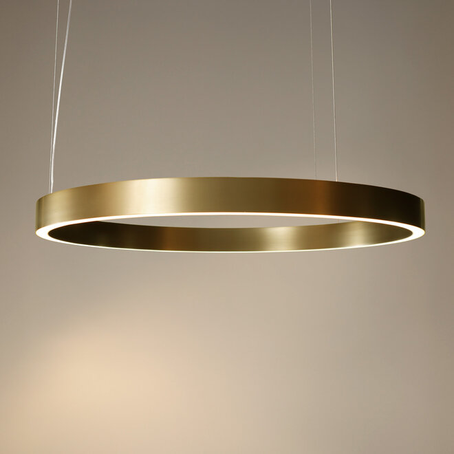 HALO Up-Down Slim LED suspended ring light - Brushed gold