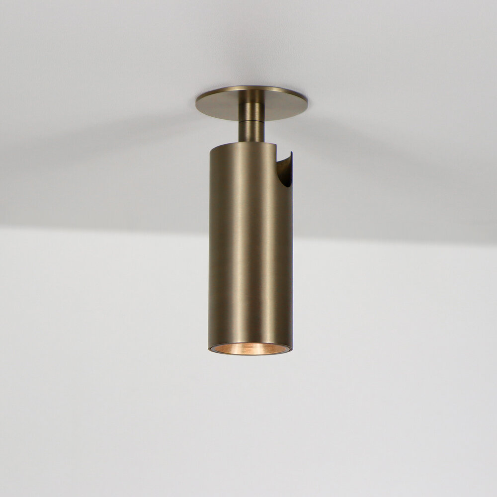 SPOT40 semi recessed adjustable LED spot - Brushed Gold