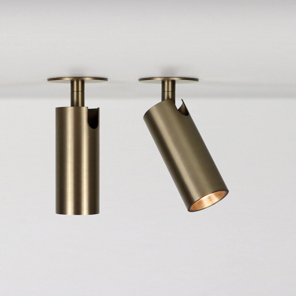 SPOT40 semi recessed adjustable LED spot - Brushed Gold