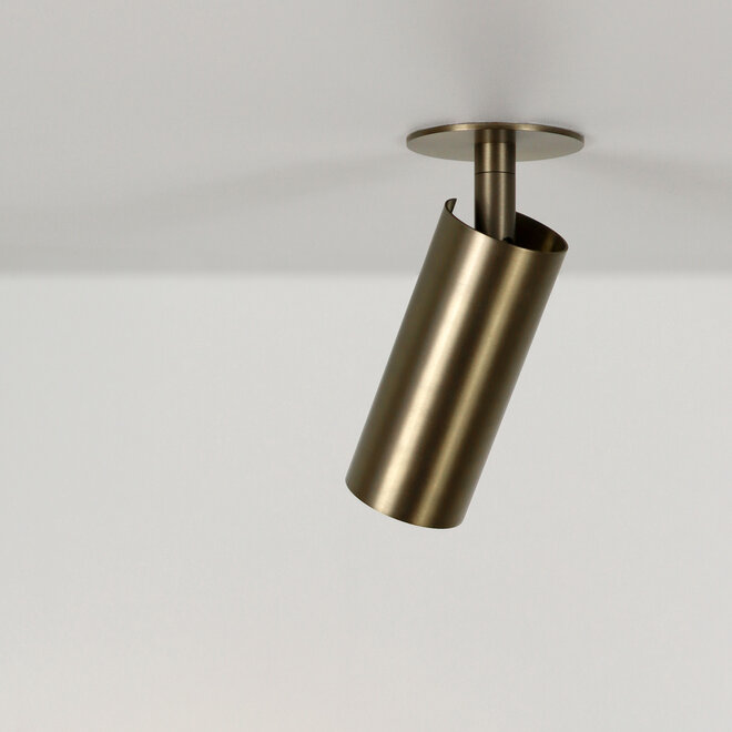 SPOT40 semi recessed adjustable LED spot - Brushed Gold