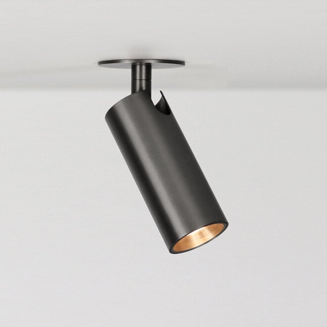 SPOT40 semi recessed adjustable LED spot - Brushed Black