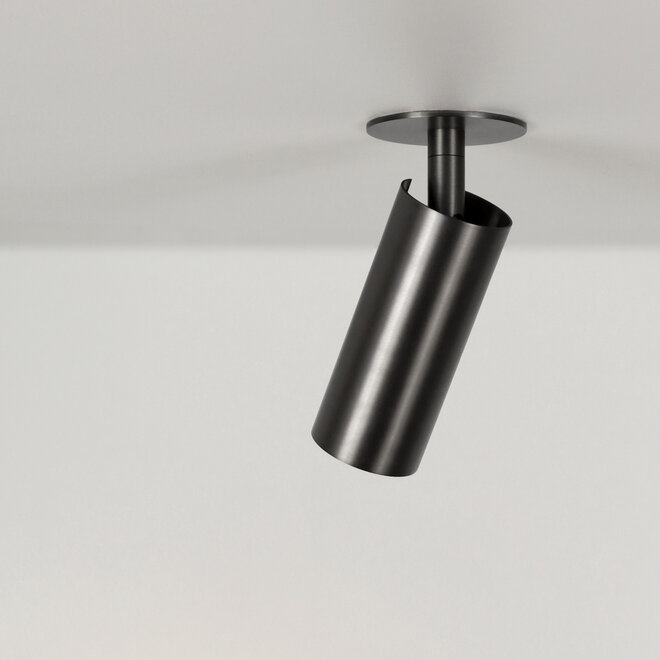 SPOT40 semi recessed adjustable LED spot - Brushed Black