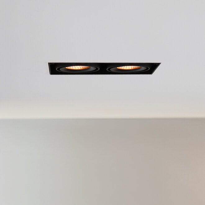 Trimless recessed LED spot BLEND black double