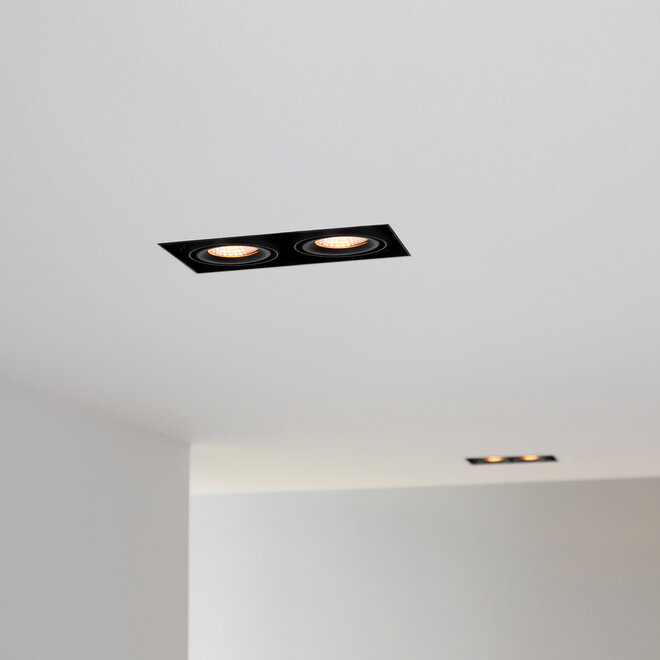 Trimless recessed LED spot BLEND black double