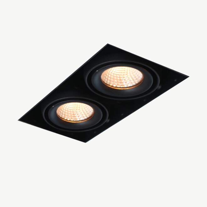 Trimless recessed LED spot BLEND black double