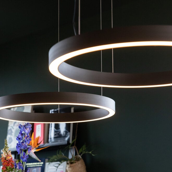 LED ring pendant lamp HALO Up-Down ∅600 mm - black