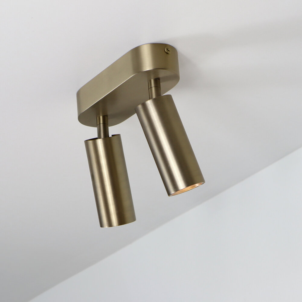 SPOT40 verstelbare opbouw LED spot Dubbel - Geborsteld Goud