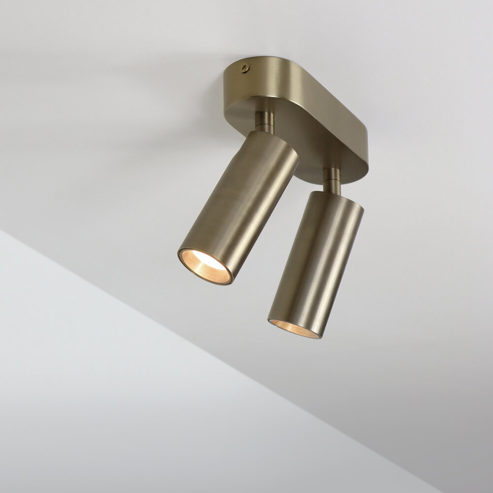 SPOT40 verstelbare opbouw LED spot Dubbel - Geborsteld Goud