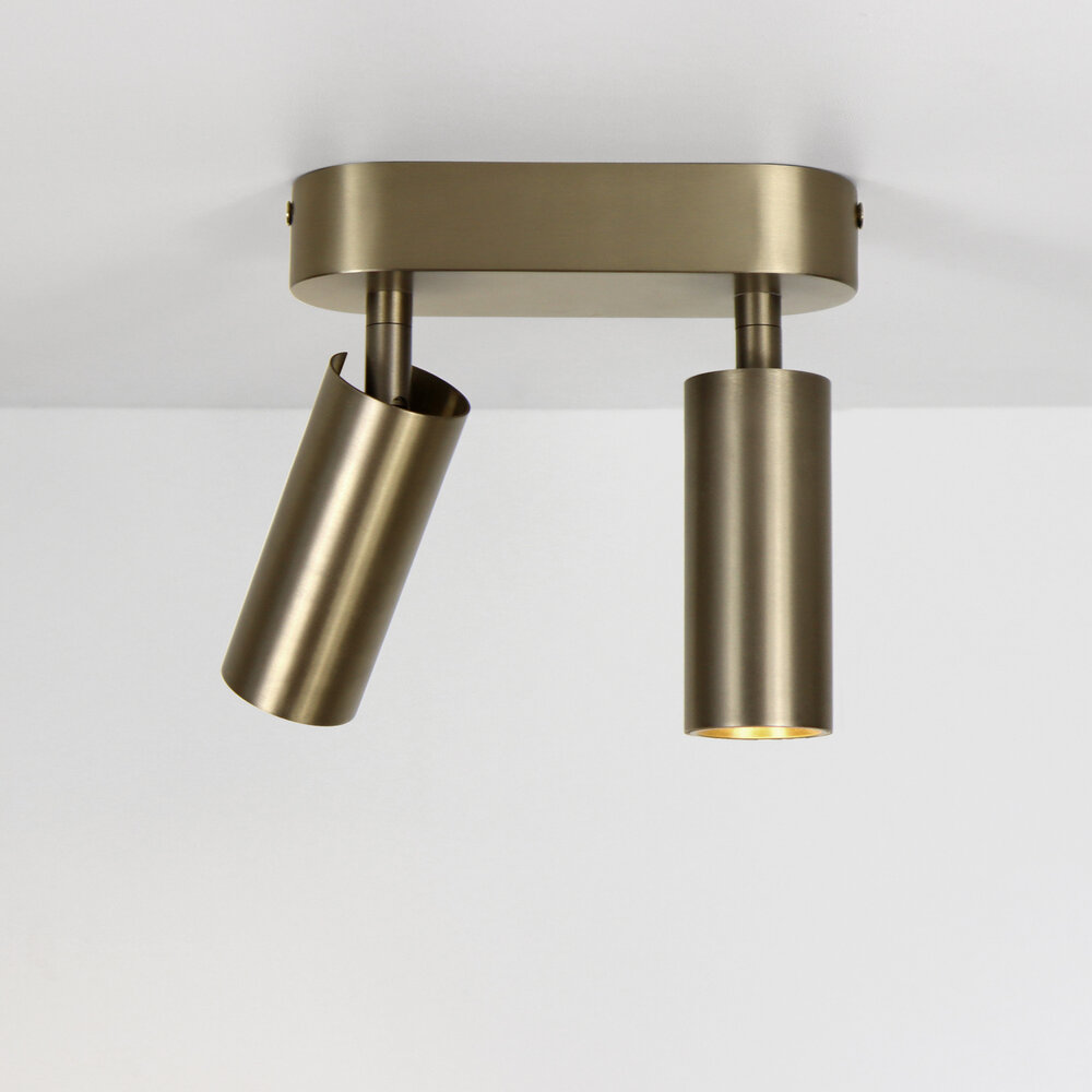 SPOT40 verstelbare opbouw LED spot Dubbel - Geborsteld Goud