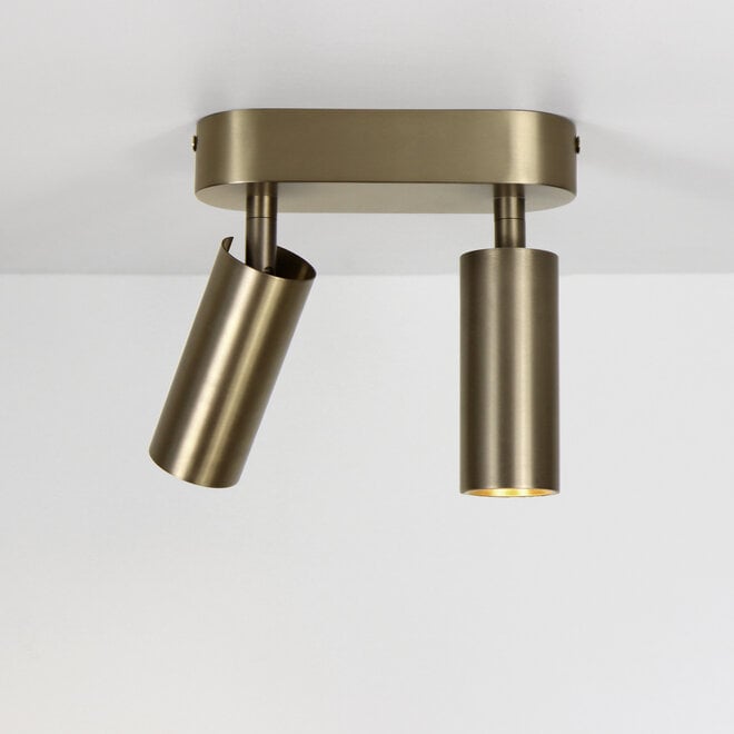 SPOT40 surface mounted adjustable LED spot Double - Brushed Gold