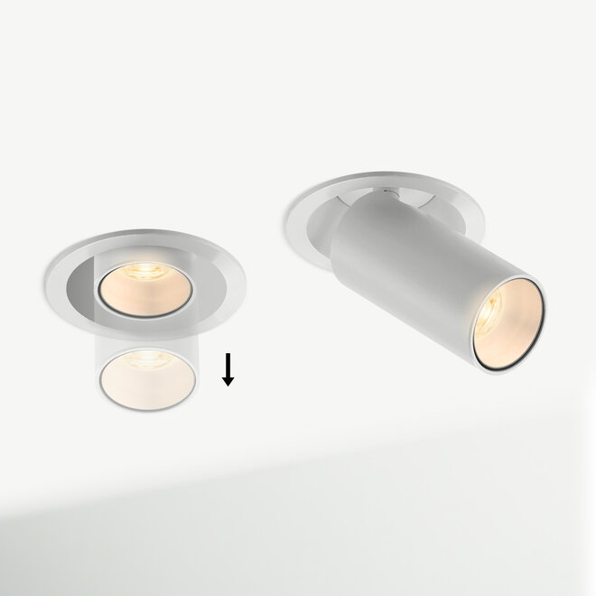 Retractable recessed LED spot PEEK - white