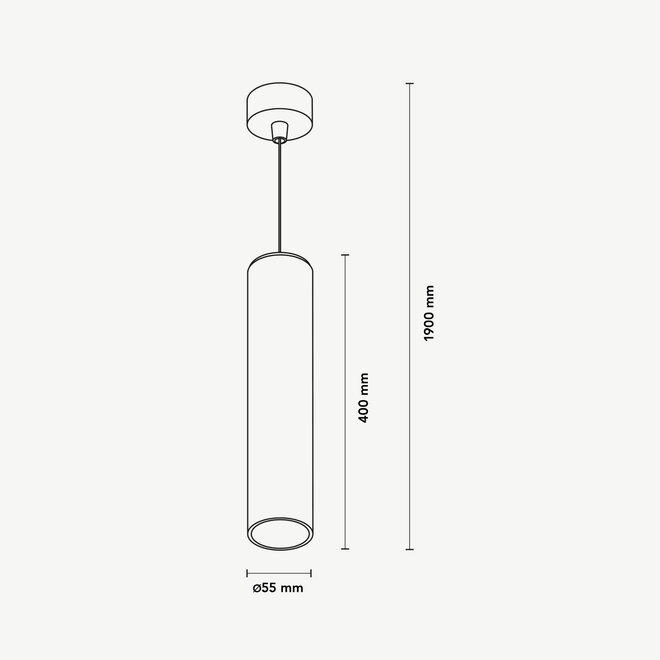 Hanglamp TUUB 400 - zwart