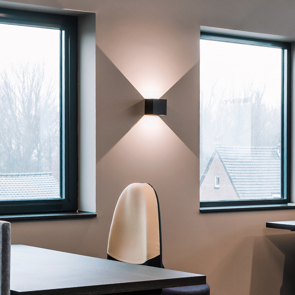 LED binnen/buiten wandlamp BOXX vierkant Zwart Dimbaar