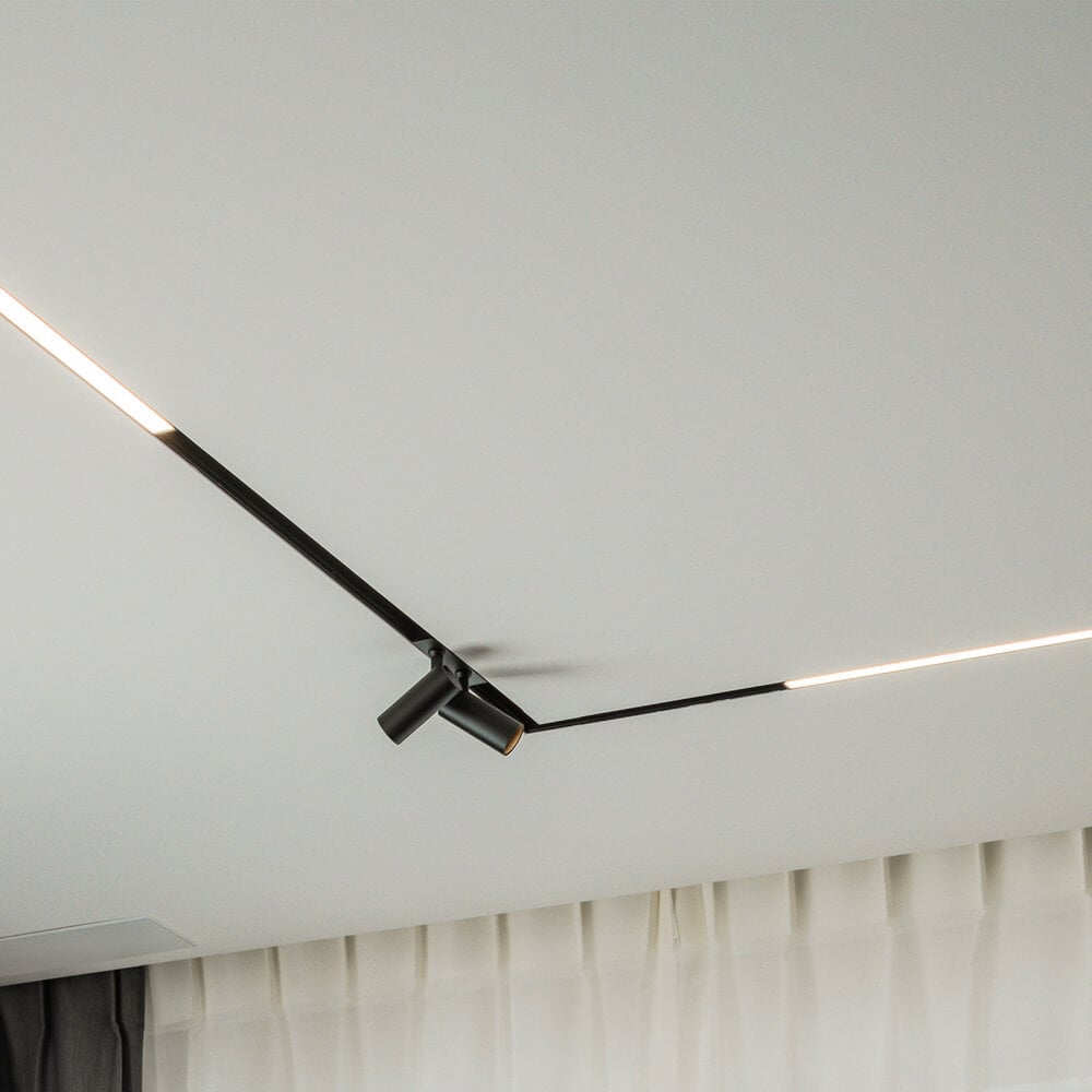CLIXX magnetic track light system - recessed (rimless) profile - Black