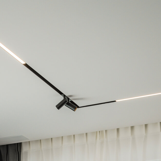CLIXX magnetic track light system - recessed (rimless) profile - black