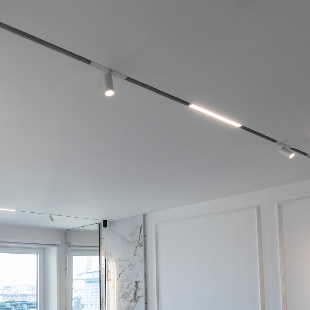 CLIXX SLIM magnetic track light system - recessed (rimless) profile - White