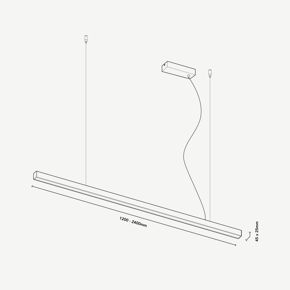 LINE linear LED pendant lamp up-down - Black