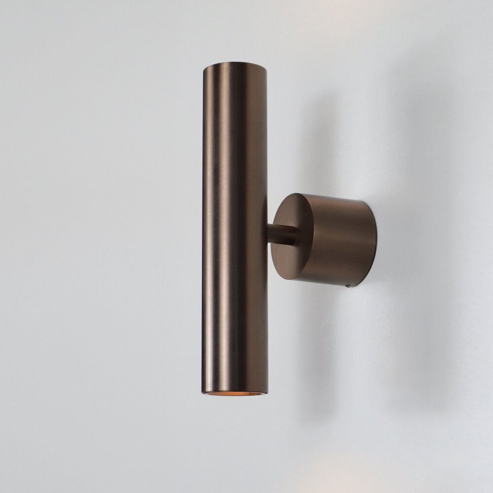 SPOT40 LED up-down wandlamp - Geborsteld Brons