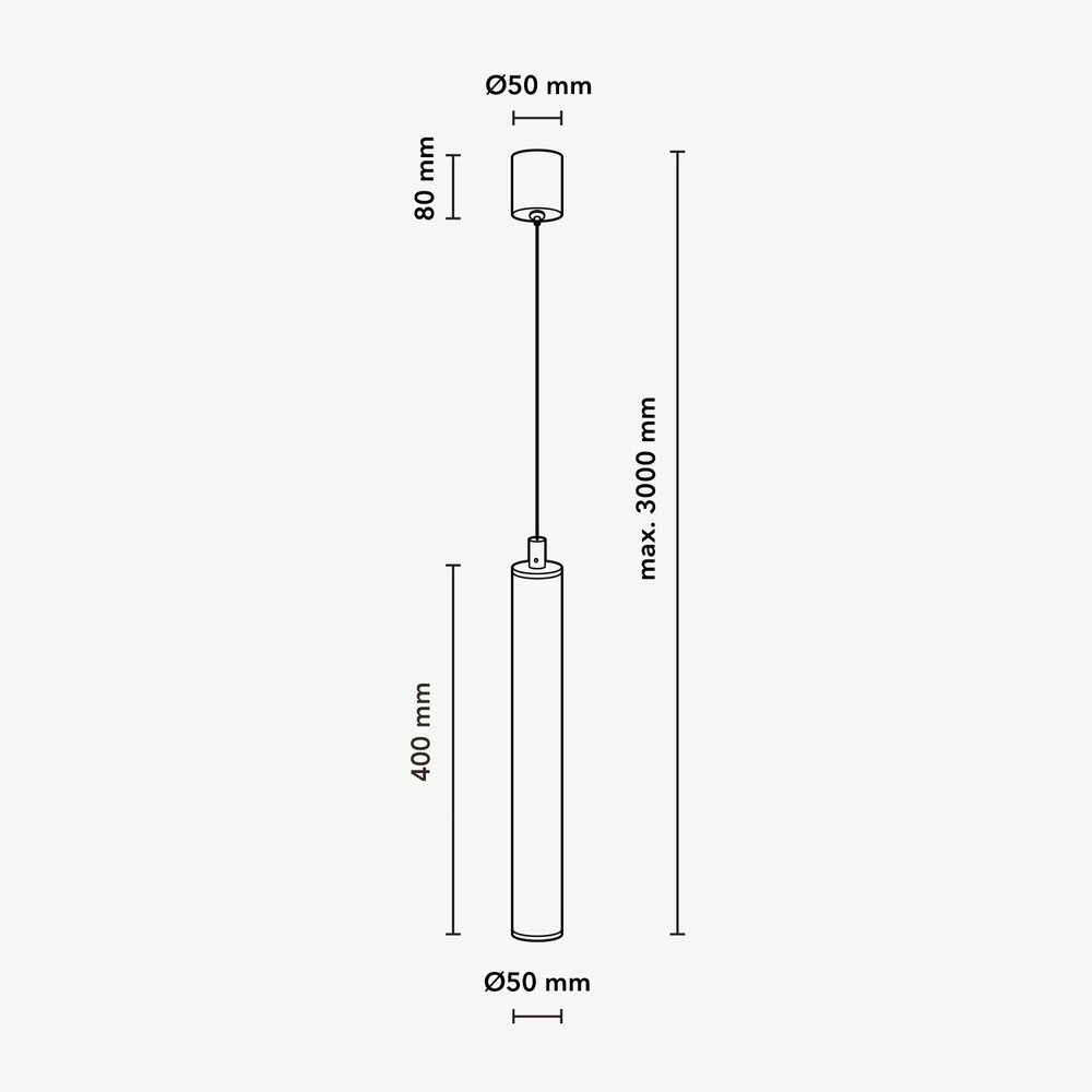 TUBE 400 LED hanglamp - Albast natuursteen