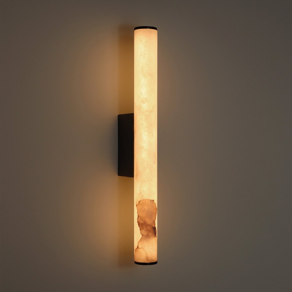 TUBE 400 LED wandlamp - Albast natuursteen