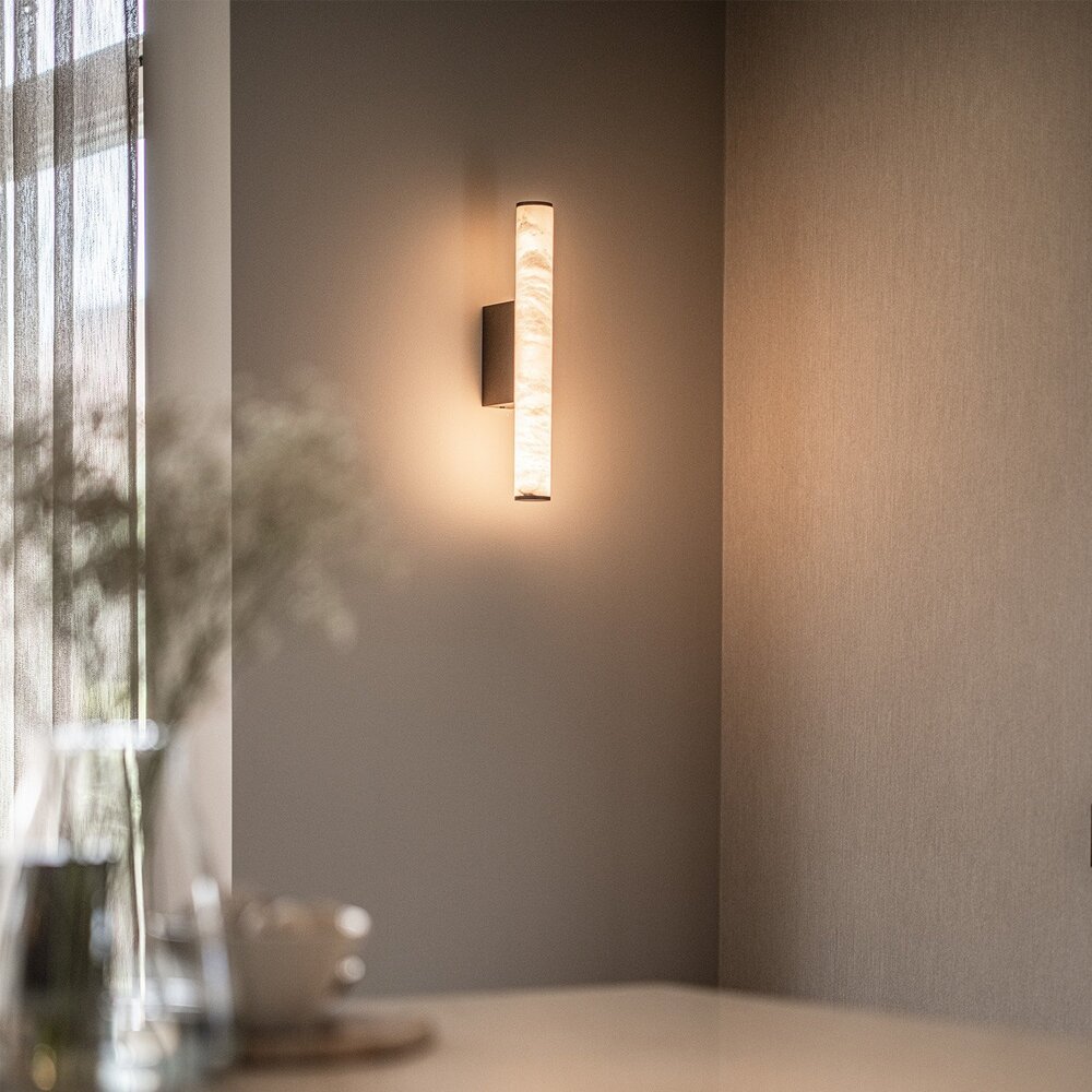 TUBE 400 LED wandlamp - Albast natuursteen