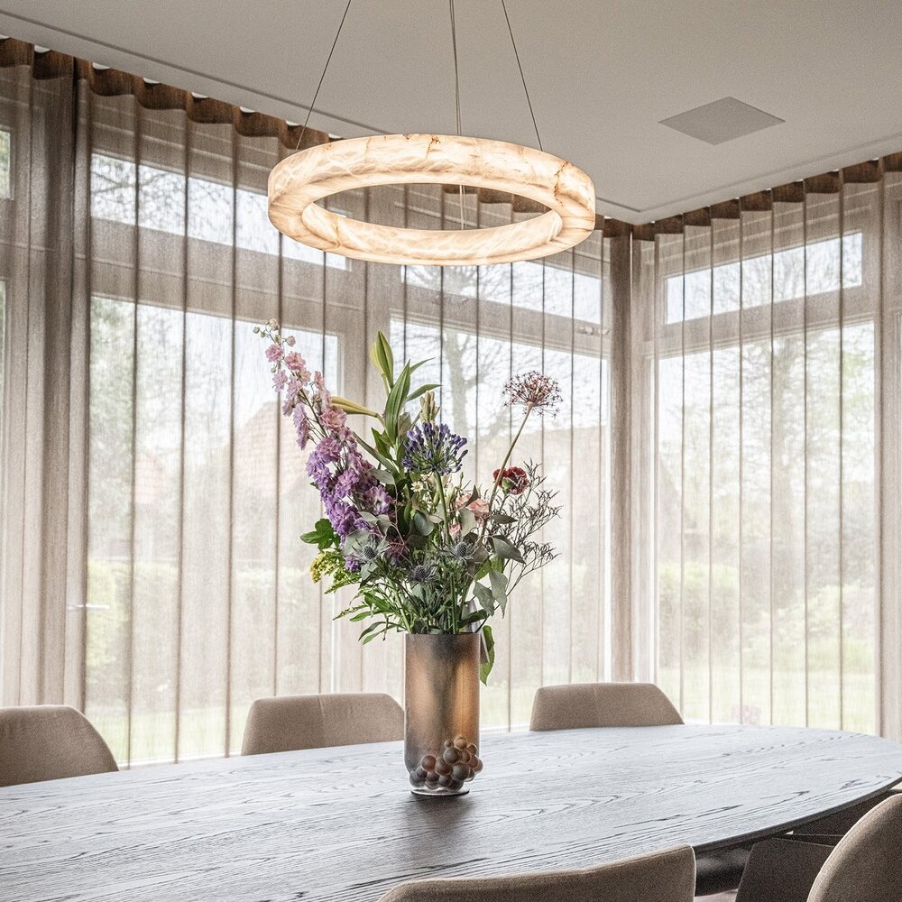 HALO 800 LED ring hanglamp - Albast natuursteen