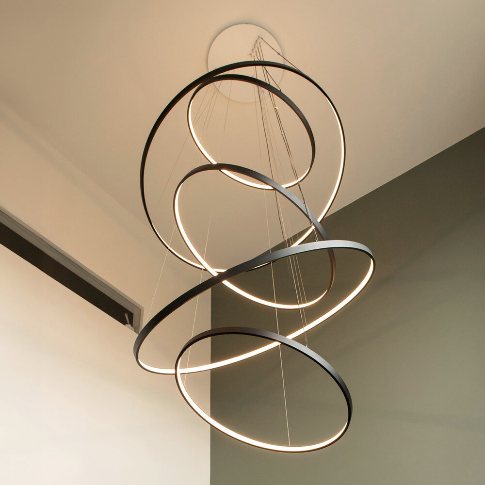 HALO LED ring hanglamp - Geborsteld Zwart