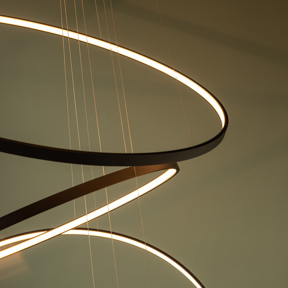 HALO LED ring hanglamp - Geborsteld Zwart