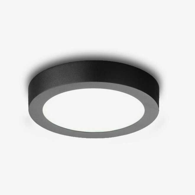 LED FLAT ceiling lamp round small Black
