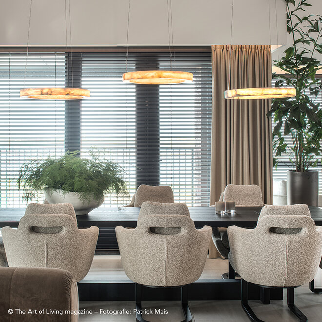 HALO 600 LED ring hanglamp – Albast natuursteen