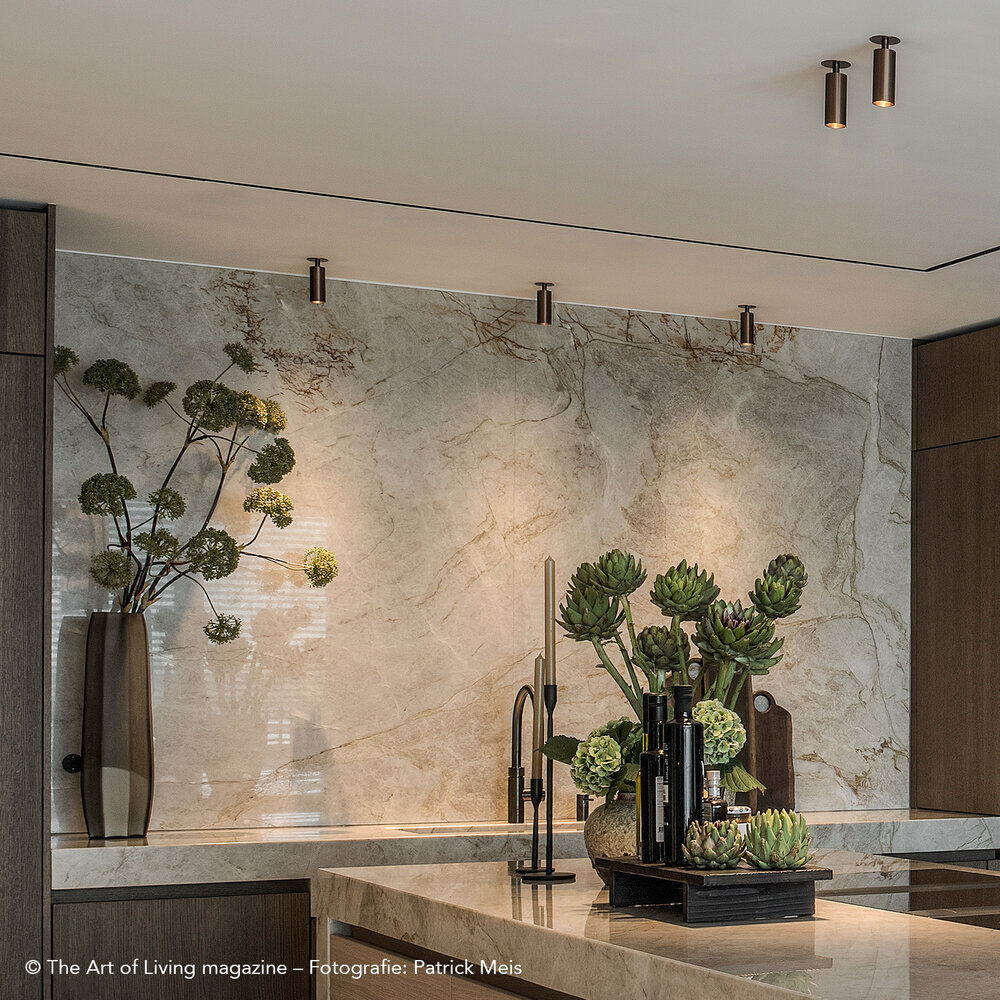 SPOT40 semi recessed adjustable LED spot - Brushed Gold