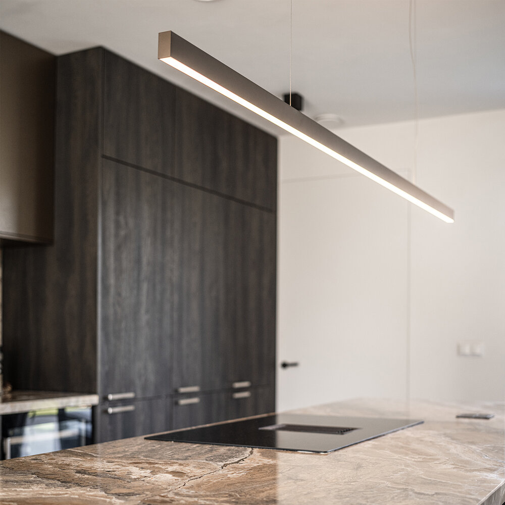 LINE linear LED pendant lamp up-down - Brushed Champagne