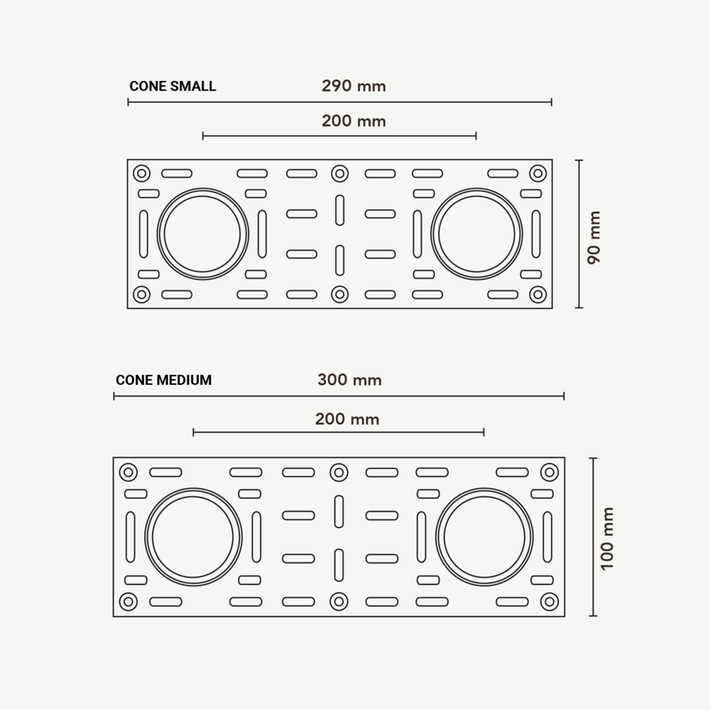 CONE – Verdiepte anti-verblinding trimless inbouw LED spot dubbel - Zwart
