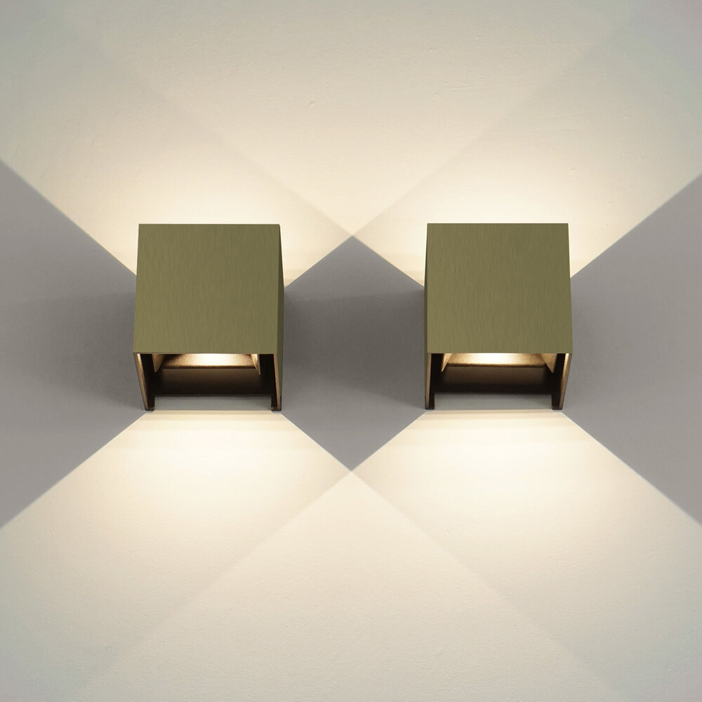 BOXX wandlamp LED - Geborsteld Goud