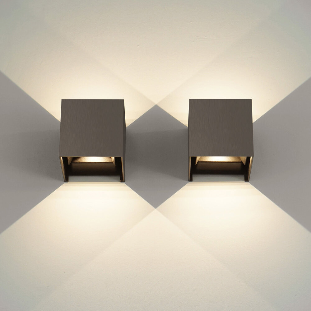 BOXX wandlamp LED - Geborsteld Brons