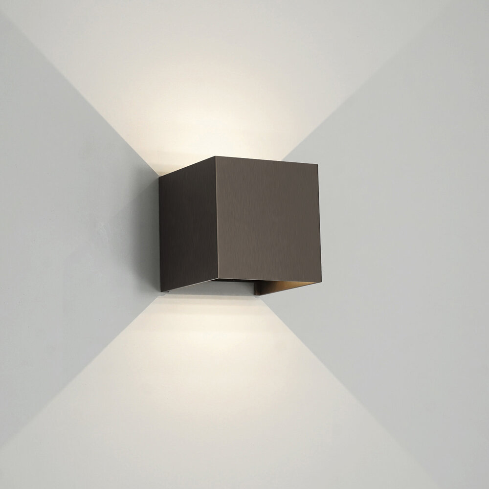 BOXX wandlamp LED - Geborsteld Brons
