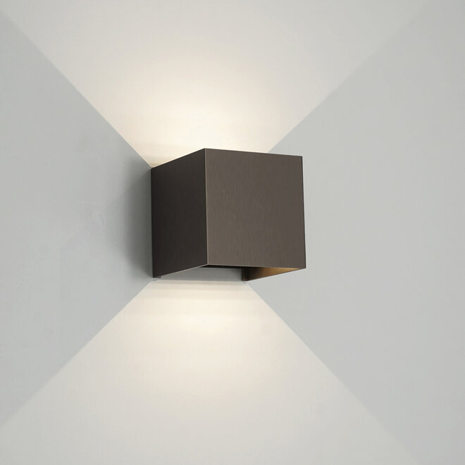 BOXX wandlamp LED - Geborsteld Brons
