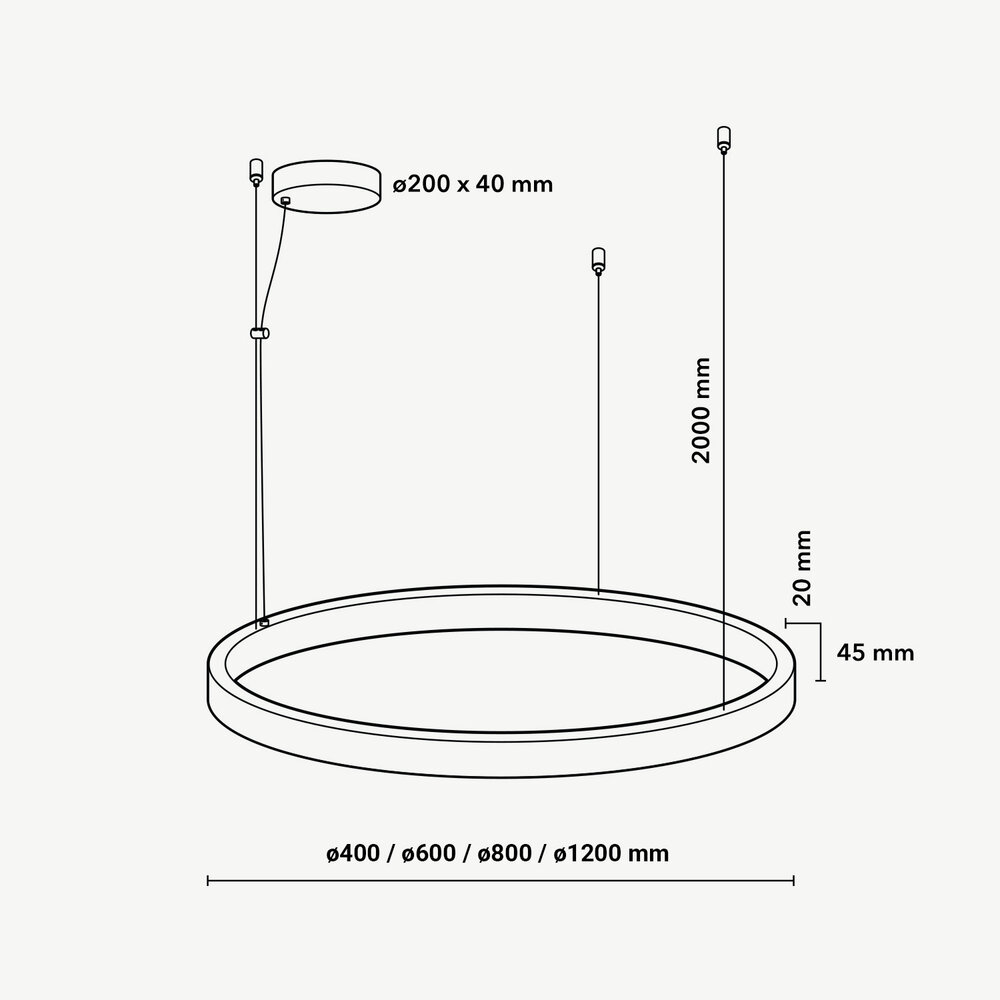 HALO Up-Down Slim LED ring hanglamp - Zwart