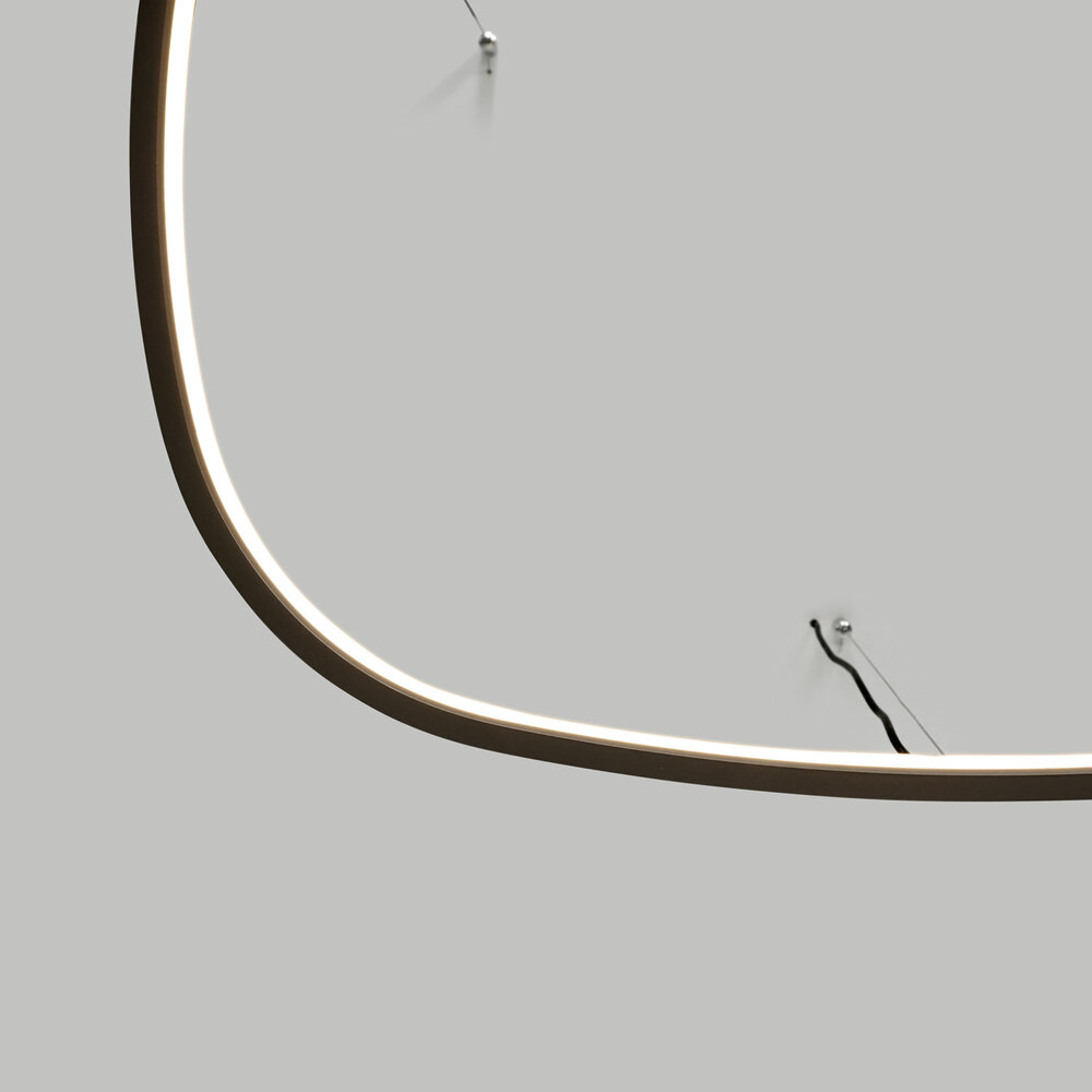 LED ring pendant lamp HALO SQUARE - Black