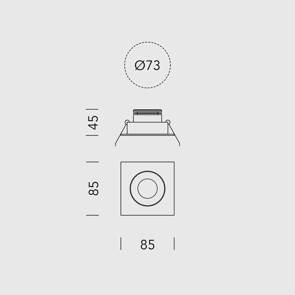 FLEXX Square adjustable recessed spot - Brushed Champagne